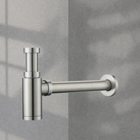 2025 SUS201 bouteille en acier inoxydable brossé P piège Siphon Design moderne bassin évier égouttoir avec crépine accessoires de salle de bain