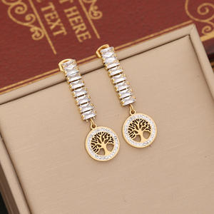 2024N New Wholesale 3Pcs/Set 18k Gold Plated Tree of Life Women Sewelry Set Stainless Steel <b>Necklace</b> Earrings Set - Product Image 5