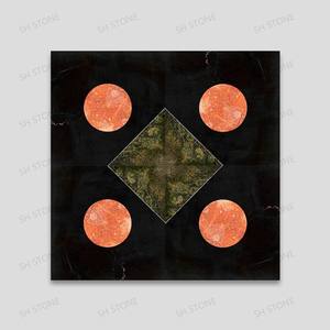 Mosaïque moderne en marbre mélangé SH STONE Nero Marquina Red Travertine Rain Forest Green, poli, jet d'eau, pour <span class=keywords><strong>salle</strong></span> <span class=keywords><strong>de</strong></span> <span class=keywords><strong>bain</strong></span> et cuisine - Product Image 4