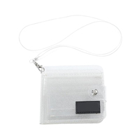 Tas Gantung Lipat PVC Transparan Gaya Korea Dompet Glitter Jelas Dompet Tempat Kartu ID Perempuan