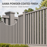 Clôture en aluminium à lamelles, résistante aux intempéries, durable, avec revêtement en poudre, pour la maison, le jardin et la cour résidentielle