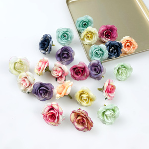 Cabeza de Rosa de Seda de 4cm de Diámetro, Color Degradado, Kit de Material para Decoración de Bodas, Horquillas para el Cabello, Decoración de Paredes Florales - Product Image 1