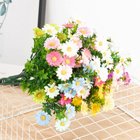Buket Bunga Daisy Sutra Buatan AM-AFF06 Ammy, Ukuran Kecil, Buatan Tangan, Dekorasi Meja Ruang Tamu, Pintu Masuk, Pernikahan, Hotel, Centerpiece