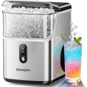 เครื่องทำน้ำแข็ง EUHOMY Nugget ขนาด 34 ปอนด์/24 ชั่วโมง ทำจากสแตนเลส วางบนเคาน์เตอร์ พร้อมไฟแสดงสถานะ - Product Image 1