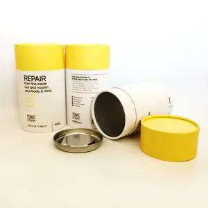 Индивидуальная круглая картонная воздухонепроницаемая бумажная трубка для упаковки белкового порошка