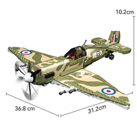 Avions de guerre Supermarine Spitfire MK9 de la Seconde Guerre mondiale, 526 pièces, modèle de jet militaire, kit de construction d'avion en plastique, blocs de construction pour enfants