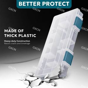 Organisateur de boîte de matériel de pêche en plastique réglable pour la pêche en eau salée <span class=keywords><strong>avec</strong></span> leurre et plateaux de stockage de terminaux - Product Image 3