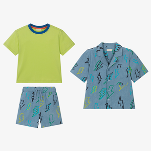 Ensembles <span class=keywords><strong>de</strong></span> vêtements pour garçons 8-12 ans t-shirts et shorts d'été 3 pièces pour petits garçons - Product Image 2