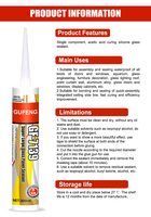 GUFENG GF 7139 Mastic Acétique Transparent Résistant aux Intempéries pour la Construction d'Aquariums en Verre de Grande Taille
