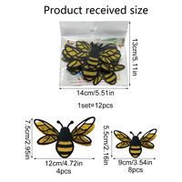 12 autocollants muraux 3D en forme de petite abeille, décorations murales de dessin animé pour la maison