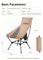 Chaise de camping pliante portable à quatre pieds, dossier haut, légère, structure carrée en tube d'acier, pour extérieur, plage et pêche