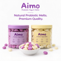 Biscuits sains pour bébés Aimo avec protéines et probiotiques - Saveur fruitée Texture semi-molle Morceaux de fruits naturels Paquet de 19g