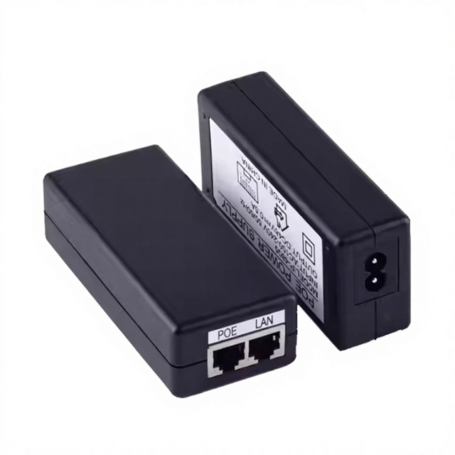 Gigabit PoE Injector Over Ethernet Gigabit PoE Adapter 48V 0.5A 802.3af/at Passive Poe Injector with SCP Protection EU/US Plug