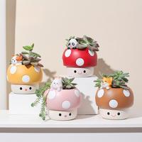 Europa Einkaufs zentrum Sukkulente Roogo Pilzform Super Mario Pot Dekorativer Pflanzer Niedliche Tier Pflanz gefäße mit Pflanzen