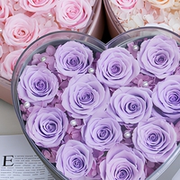Bunga Abadi Bentuk Hati untuk Hari Valentine dan Natal, Buket Bunga Mawar Awet, Hadiah