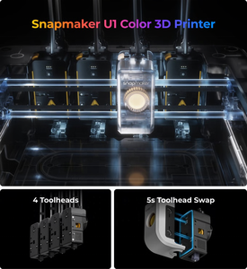 Impresora 3D Snapmaker U1, Velocidad de Impresión Rápida de 500 mm/s, Gran Tamaño de Impresión 270 mm * 270 mm * 270 mm, Cuatro Extrusores Automáticos, Multicolor, FDM - Product Image 3
