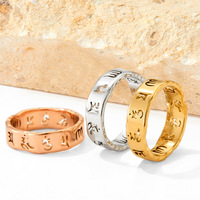 Bagues de couple ajourées Mantra, style européen et américain, bague spirituelle pour usage quotidien, vente en gros