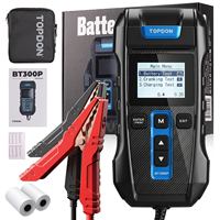 TOPDON Tool BT300P 12V Blei-Säure-Batterietester für Nassbatterien/AGM/GEL/EFB, zertifiziert nach 10 Batteriestandards mit Spannungsanzeige