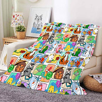 Couverture en peluche personnalisée avec imprimé de dessins animés, en polaire douce et flanelle, idéale pour canapé, décoration de chambre, cadeau pour enfants et étudiants