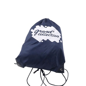 Sacs à cordon en polyester noir avec logo imprimé personnalisé - Product Image 5