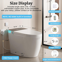 En gros WC intelligent monobloc de luxe moderne à chauffage instantané, à poser au sol