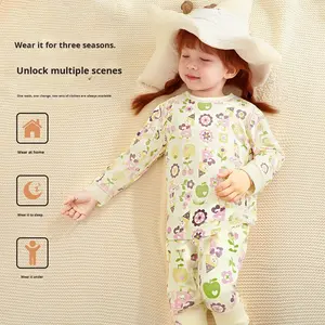 Ensemble <span class=keywords><strong>pyjama</strong></span> floral de dessin animé pour filles - Vêtements de nuit doux et respectueux de la peau à manches longues pour filles (taille 80-140) - Product Image 2