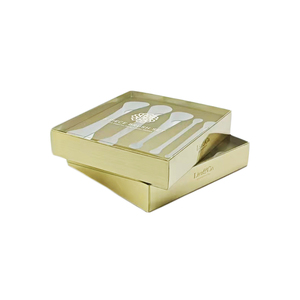 Custom Gliding Drawer Cardboard Boxes With Loop Transparent <b>Window</b> for Spoon Case Packaging. - Product Image 3