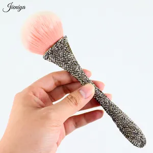 Jieniya Nail Supplier Wholesale black Rhinestone Decoration Shiny Nylon Hair Manicure Cleaning Dusting Brush