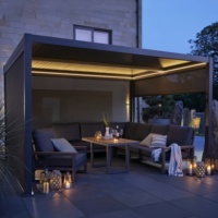 Maisons d'été personnalisées Persienne de jardin Support auvent Pergola Toit motorisé Gazebo extérieur rétractable Pergola en aluminium forsale