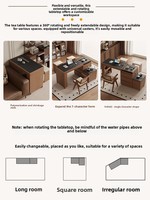 Table à thé mobile de style vintage pour petits salons, usage domestique, table à thé rotative et extensible en dalle de roche, table à thé de balcon