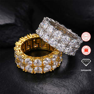 1 anillo <span class=keywords><strong>de</strong></span> moissanita con incrustaciones para hombre, anillo <span class=keywords><strong>de</strong></span> <span class=keywords><strong>plata</strong></span> <span class=keywords><strong>de</strong></span> ley S925 chapado <span class=keywords><strong>en</strong></span> <span class=keywords><strong>oro</strong></span> <span class=keywords><strong>de</strong></span> 18 quilates, anillo estilo hip hop - Product Image 1
