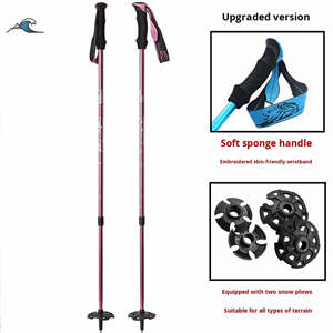<span class=keywords><strong>Bastones</strong></span> de Esquí Telescópicos de Aluminio All-Mountain con Puntas de Acero de Tungsteno, Empuñadura de EVA, Ligeros y Duraderos para Pistas Cepilladas y Nieve Fresca - Product Image 5