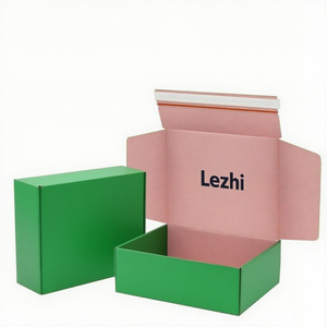 Boîtes en papier rose personnalisées pour l'emballage, l'expédition, boîte à courrier ondulée avec fermeture éclair, emballage avec logo imprimé personnalisé - Product Image 6