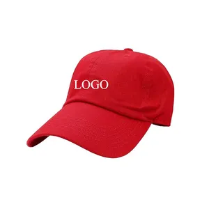 Toptan erkek kadın pamuk baba şapka klasik ayarlanabilir düz Golf şapka düşük profil Unisex spor kırmızı beyzbol şapkası