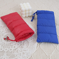 RPET doux gonflé lunettes de soleil pochette cadeau mode moelleux cordon lunettes emballage cosmétique beauté téléphone portable sac personnalisé