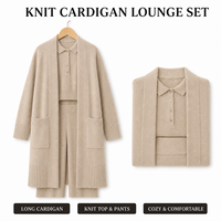 Cardigan en cachemire haut de gamme, écologique, doux, coupe décontractée, manches lanternes, manches longues, confortable, épais, pour superposition hivernale