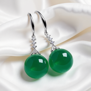 Pendientes de Oro con Rubí en Forma de Bola E4654, Chapados en Oro, Joyería Clásica de Moda para Mujer - Product Image 2