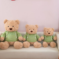 Peluche Ours en Peluche Mignon avec Sweat à Capuche Coloré, en Coton PP, pour Vente en Gros et Présentation en Magasin de Cadeaux