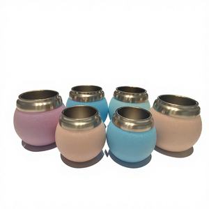 Vente en gros de tasses à yerba mate <span class=keywords><strong>argentine</strong></span> de 120 ml et 210 ml avec paille, mugs en acier inoxydable à double paroi, gourdes à mate - Product Image 1