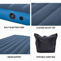 Lit d'air gonflable portable Bestway 671MK en PVC floqué, pour intérieur et extérieur, camping, avec pompe intégrée