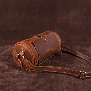 Оптовые продажи мужская сумка слинг кошелек-Цилиндрическая мужская сумка в европейском и американском стиле, роскошные ретро сумки на ремне, мужской кошелек из натуральной кожи