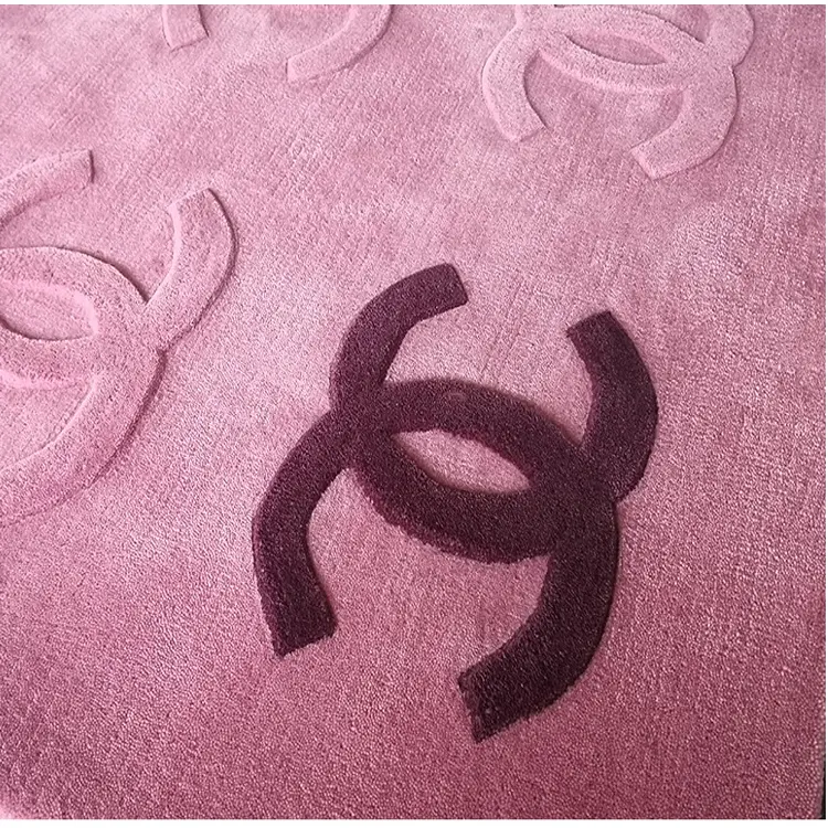 Tapete de pilha com corte de cor rosa, tapete luxuoso para área do logotipo, para sala de estar, do fabricante de tapete dx, venda imperdível