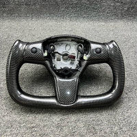 Volant en fibre de carbone compatible avec Tesla Model S X Y Model 3 Yoke, amélioration et modification personnalisables, chauffage intégré