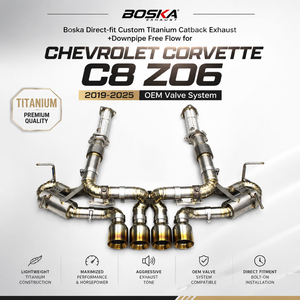 Sistema de Escape Catback de Titanio Boska de Ajuste Directo + Tubo de Bajada de Flujo Libre para Chevrolet CORVETTE C8 Z06 2019-2025 con Sistema de Válvulas OEM - Product Image 1
