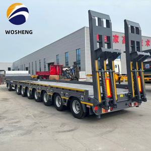 Remolque de Camión de Cama Baja de 3 <span class=keywords><strong>Ejes</strong></span> y 8 <span class=keywords><strong>Ejes</strong></span> <span class=keywords><strong>para</strong></span> el Mercado de Asia Central con Opciones de Ensanchamiento de 30 cm en Ambos Lados - Product Image 1