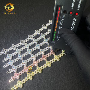 Venta al por mayor Nuevo diseño 15mm Marquesa Flor Diseño Hip Hop Joyería Iced Out Moissanite Diamond Infinity Cuban Link Pulsera Hombres - Product Image 2