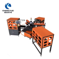 Ligne de presse à chaud automatique haute efficacité, conception rotative à 6 positions, manutention automatique des vêtements pour les fabricants de vêtements à grande échelle