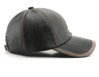 Topi Baseball Pria Model Terbaru, Topi Baseball Kulit Retro, Topi Baseball Kulit PU Distressed yang Dapat Disesuaikan