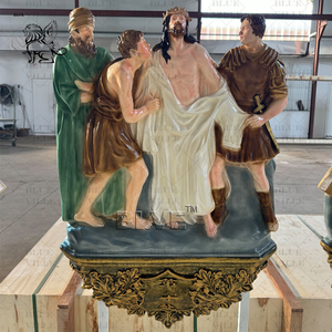 Décoration d'église BLVE, sculpture de Jésus en résine, crucifixion, fibre de verre, 14 stations du chemin de croix FRSD-6711, taille réelle - Product Image 2