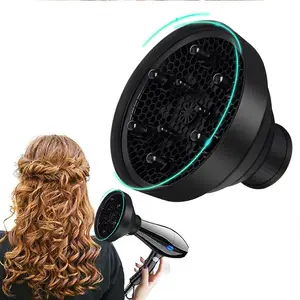 Professional Barber Collapsible Foldable Silicone Hair Dryer Diffuser Curl Hair Dryer Cover Roller Curler For Black Pink